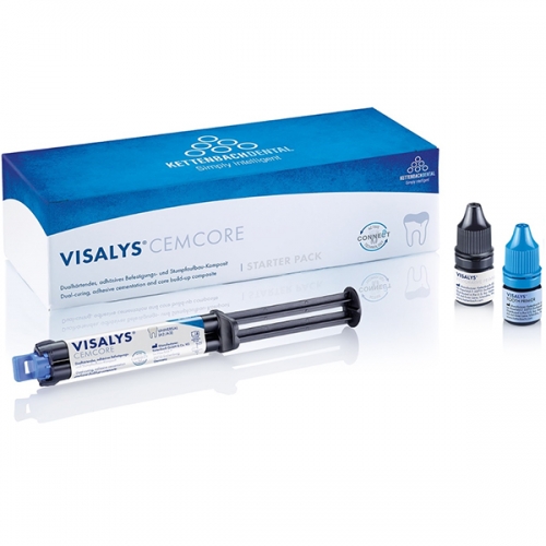 Композитный цемент Visalys CemCore Universal (A2/A3) Стартовый набор - 1x2,5мл (4,5г) VCC; 2мл TP; 2мл RP + Аксессуары, Kettenbach Dental 