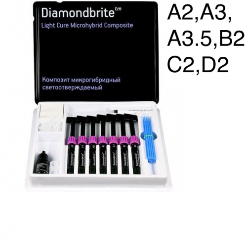 Diamondbrite Microhybrid LC  (7.4. A2,3,3.5,2,2,D2,. , Etchant gel 4, One step Dentin/Enamel Bond 5, .)