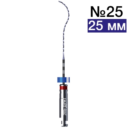 Файлы машиные XP-endo Finisher - с эффектом памяти, короткая ручка, конус 0%, 25 мм, №25, стерильный, 3 шт. FKG