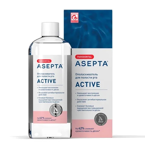 Ополаскиватель для полости рта Асепта АКТИВ (250 мл), Asepta