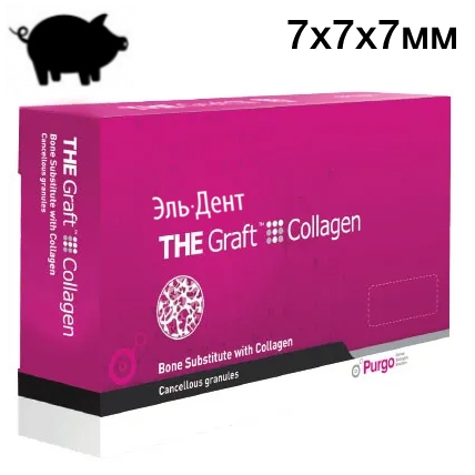 THE Graft Collagen костный материал в виде блока 7х7х7мм. PURGO