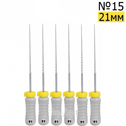 H-Files  21мм, №15, дрильборы ручные, сталь, (6шт.).  Eurofile