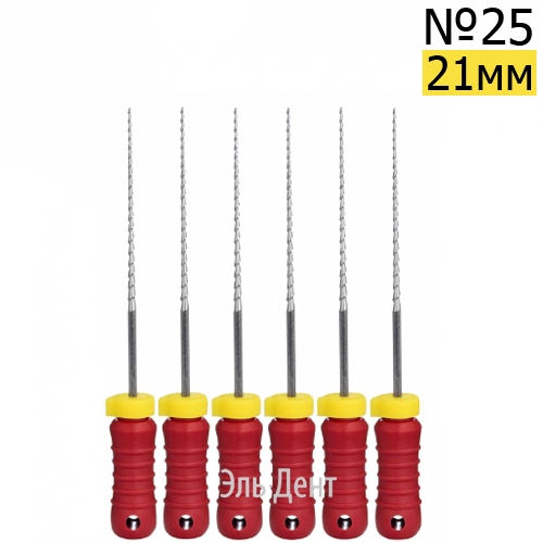 H-Files  21мм, №25, дрильборы ручные, сталь, (6шт.).  Eurofile