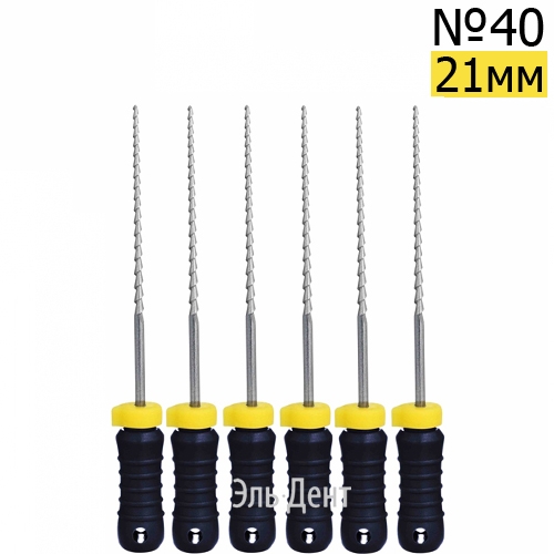 H-Files  21мм, №40, дрильборы ручные, сталь, (6шт.).  Eurofile