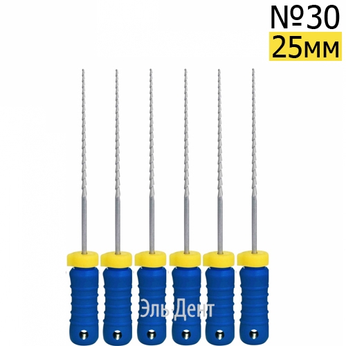 H-Files  25мм, №30, дрильборы ручные, сталь, (6шт.).  Eurofile