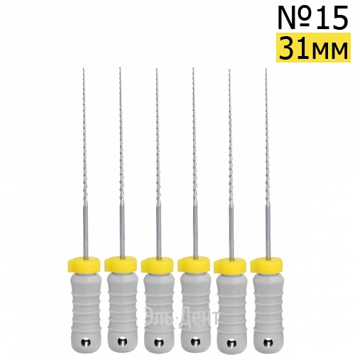 H-Files  31мм, №15, дрильборы ручные, сталь, (6шт.).  Eurofile