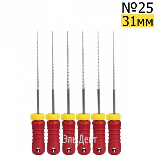 H-Files  31мм, №25, дрильборы ручные, сталь, (6шт.).  Eurofile