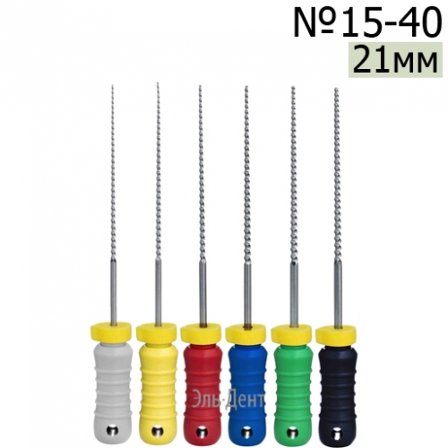 K-Files  21мм, набор: 15-40, дрильборы ручные, сталь, (6шт.).  Eurofile