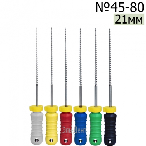 K-Files  21мм, набор: 45-80, дрильборы ручные, сталь, (6шт.).  Eurofile