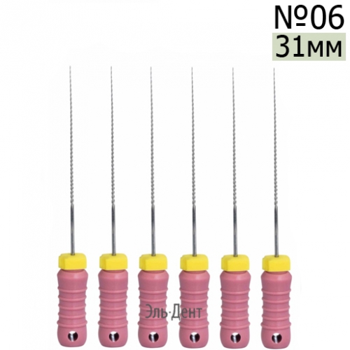 K-Files  31мм, №06, дрильборы ручные, сталь, (6шт.).  Eurofile