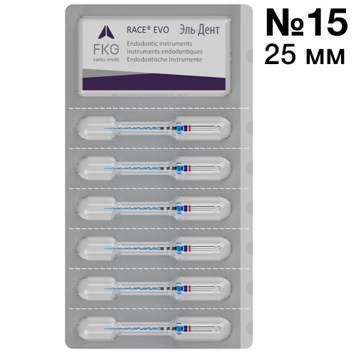 ����� RACE EVO - ��������, ������-���������, ����� 02%, 25 ��, ������ �15, STERILE, 6��.FKG