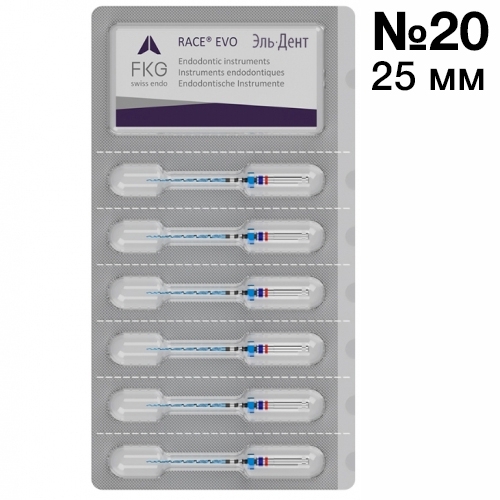 ����� RACE EVO - ��������, ������-���������, ����� 02%, 25 ��, ������ �20, STERILE, 6��.FKG