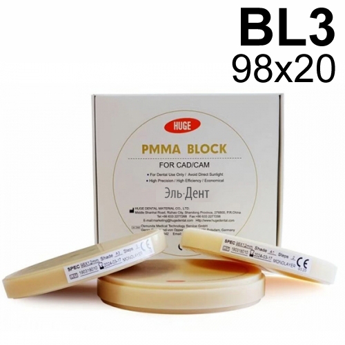 ��������� ���������������������� HugeDentalPMMA BL3 98*20
