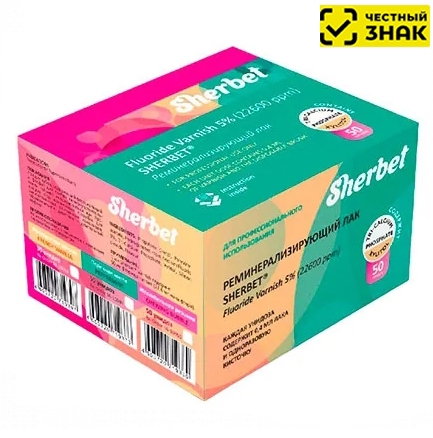 Sherbet Fluoride Varnish 5% ��� ���������������� (50 ������ � 0.4 ��, �������� ����) �������������.