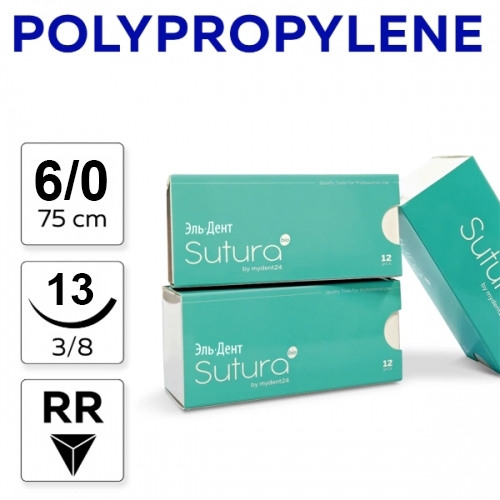 ������ ��������(���� 302) POLYPROPYLENE 6/0_75_13, ����������, 3/8, ���-��� (12 ��.). SUTURA
