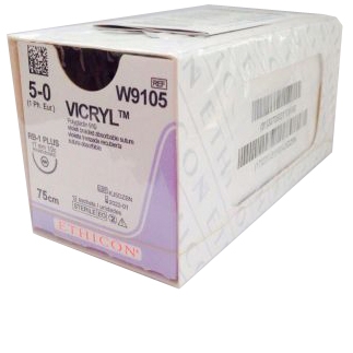 Vicryl W9105 5|0 (75см,17мм,1|2, кол.) 12шт.