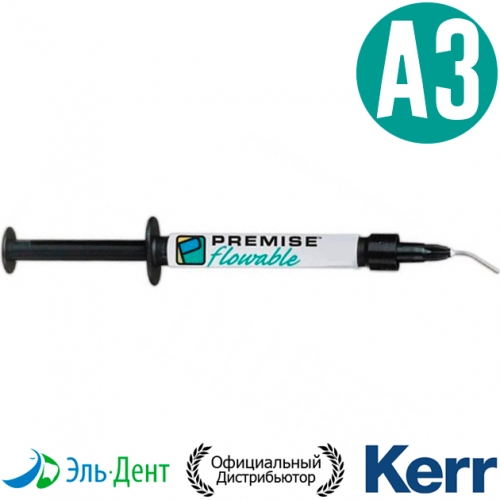 Premise Flowable A3, шприц (1.7мл+10 насадок), текучий композитный материал, 33723, Kerr