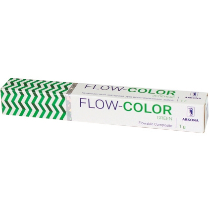 FLOW-COLOR ЗЕЛЕНЫЙ (1 гр) -цветной микрогибридный светоотв.композит типа 