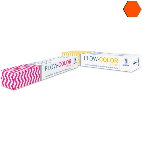 FLOW-COLOR ОРАНЖЕВЫЙ (1 гр) -цветной микрогибридный светоотв.композит типа 