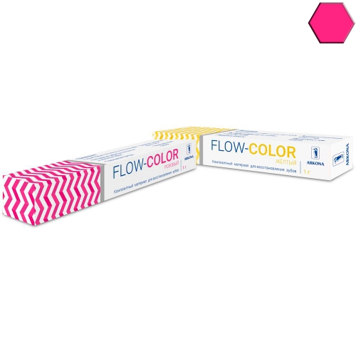 FLOW-COLOR РОЗОВЫЙ (1 гр) -цветной микрогибридный светоотв.композит типа 