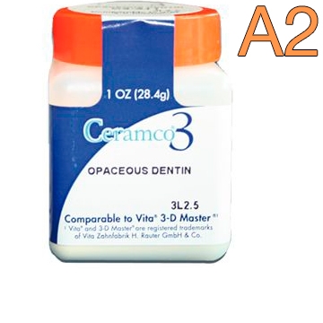 Ceramco 3 Opaceous Dentine цвет A2, 1 унция 28.4г (Опак-дентин)