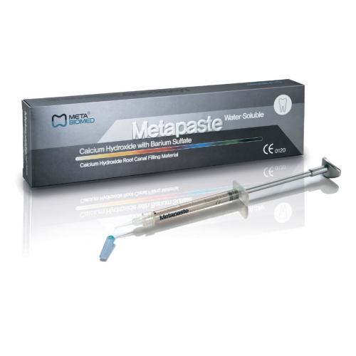 Metapaste паста гидроокиси кальция 2 шпр. (2х2, 2гр +20 канюль), Meta, купить в Москве все стоматологические расходные материалы для стоматологии по низкой цене с бесплатной доставкой.