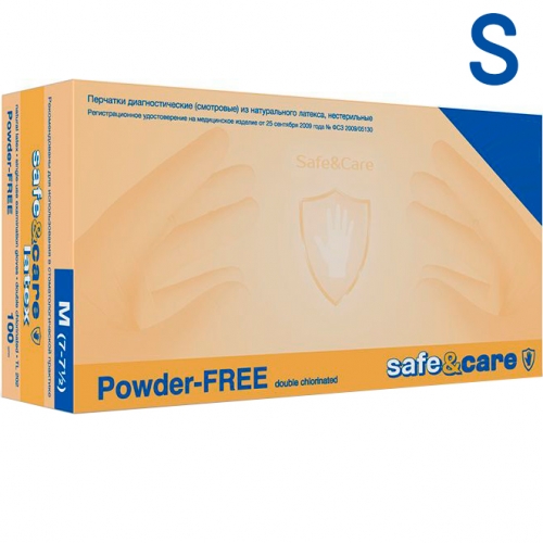 Перчатки латексные Safe & Care S (6/6,5) 100 шт.