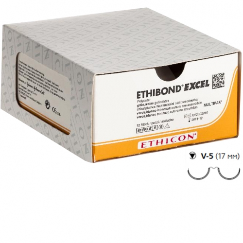 Ethibond Excel W6915-4/0, белый, 90 см, кол.-реж. 17 мм х 2 1/2, Johnson & Johnson 