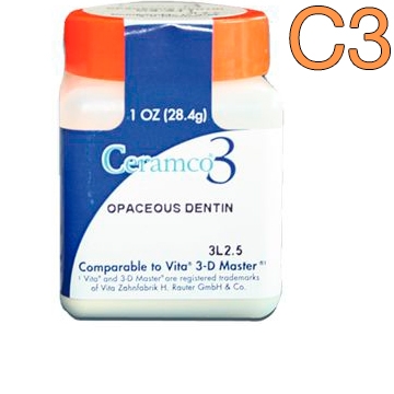 Ceramco 3 Opaceous Dentine цвет C3, 1 унция 28.4г (Опак-дентин)