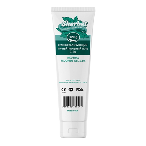 Гель реминерализующий рН-Нейтральный 1.1% для дом. прим.120г Ментоловый мусс, Sherbet