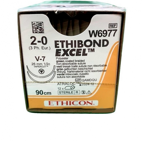 ETHIBOND EXCEL (ЭТИБОНД ЭКСЕЛЬ) W6977 нить: 2/0, 90 см, кол.-реж. 26 мм х 2, 1/2