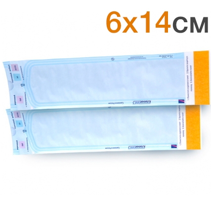 Пакеты для стерилизации 6х14см комбинированные самоклеящиеся (200шт.), Клинипак