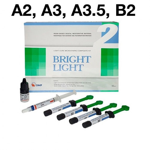 Bright Light : 4  4,5. (2,3,3,5,2), Etching gel 3., Single bonding 3.,  /DMP
