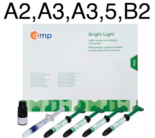 Bright Light �����: 4 ������ �4,5�. (�2,�3,�3,5,�2), Etching gel 3��., Single bonding 3��., �������������� /DMP